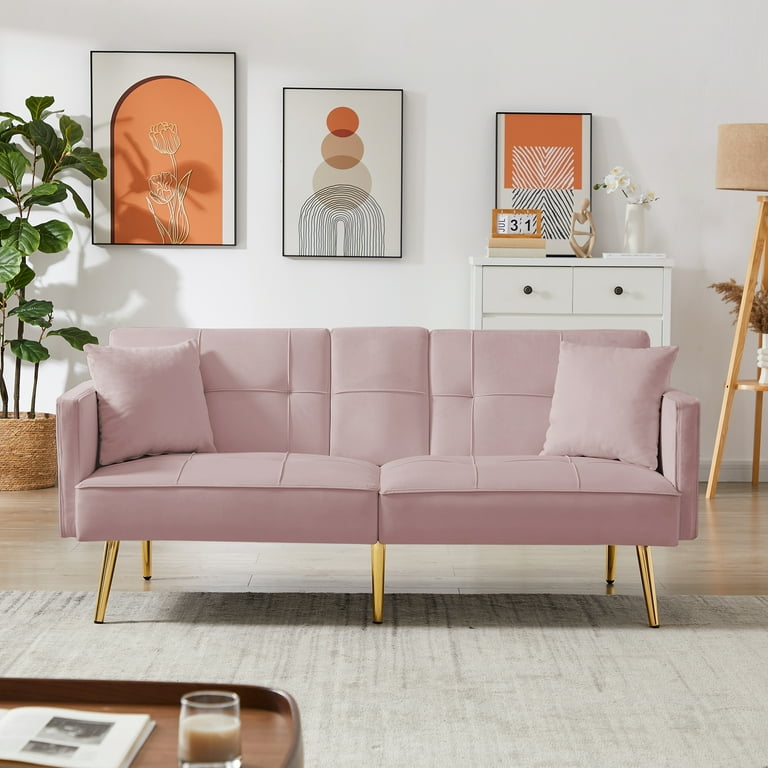 Highsound 70 Modern Velvet Sofa Pink