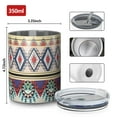 thumbnail image 4 of 12oz Coffee Tumblers Blue Boho Tribal Masks and Diamonds Pattern Stainless Steel Vacuum Insulated Travel Tumbler Coffee Cups Mug with Lid and Straw with Cleaning Brush for Cold & Hot Drinks, 4 of 5