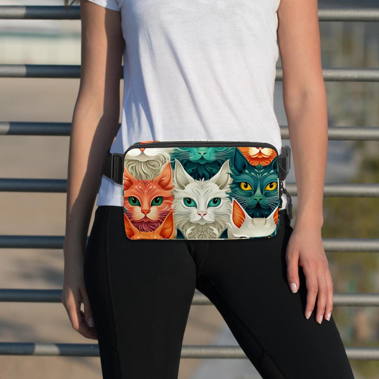 Cat Lightweight Adjustable Waist Bag with Extension Strap - Unisex Running Belt Bag