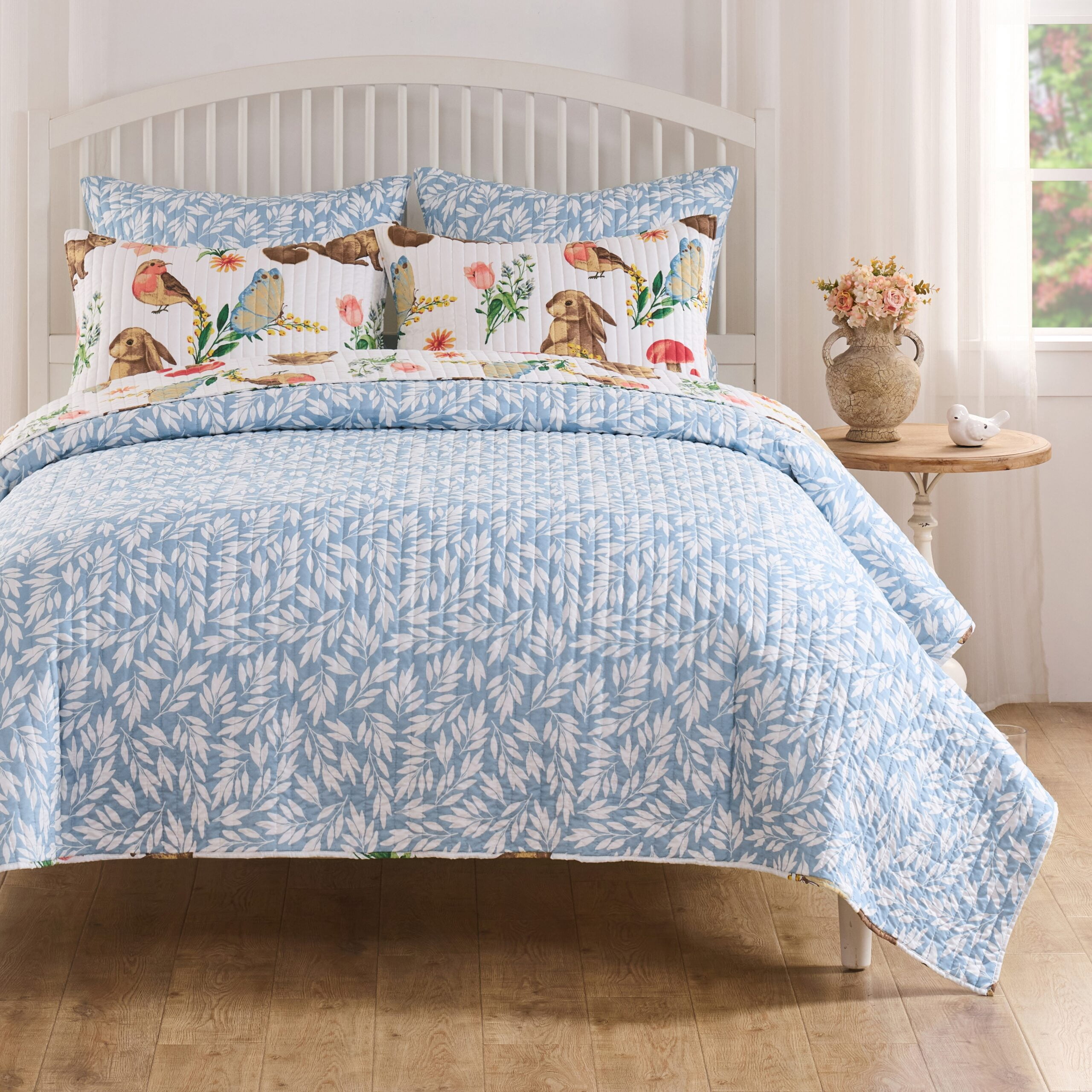 Greenland Home Fashions Willow Spring Garden Reversible Quilt Set, Teen-Adult, 2-Piece Twin/XL