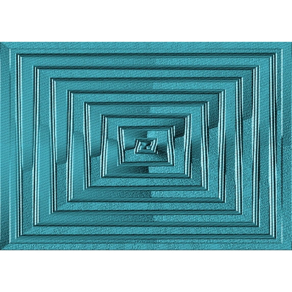 Ahgly Company Indoor Rectangle Patterned Teal Green Area Rugs, 5' x 7'
