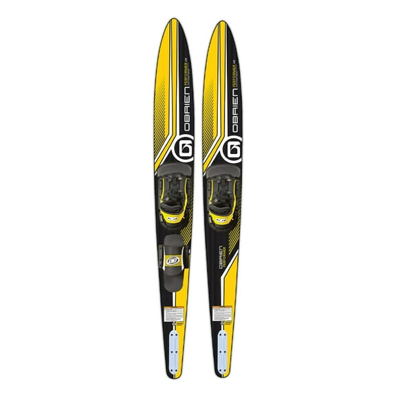 Open Box O'Brien Adult 68 inches Performer Combo Water skis, Yellow and Black