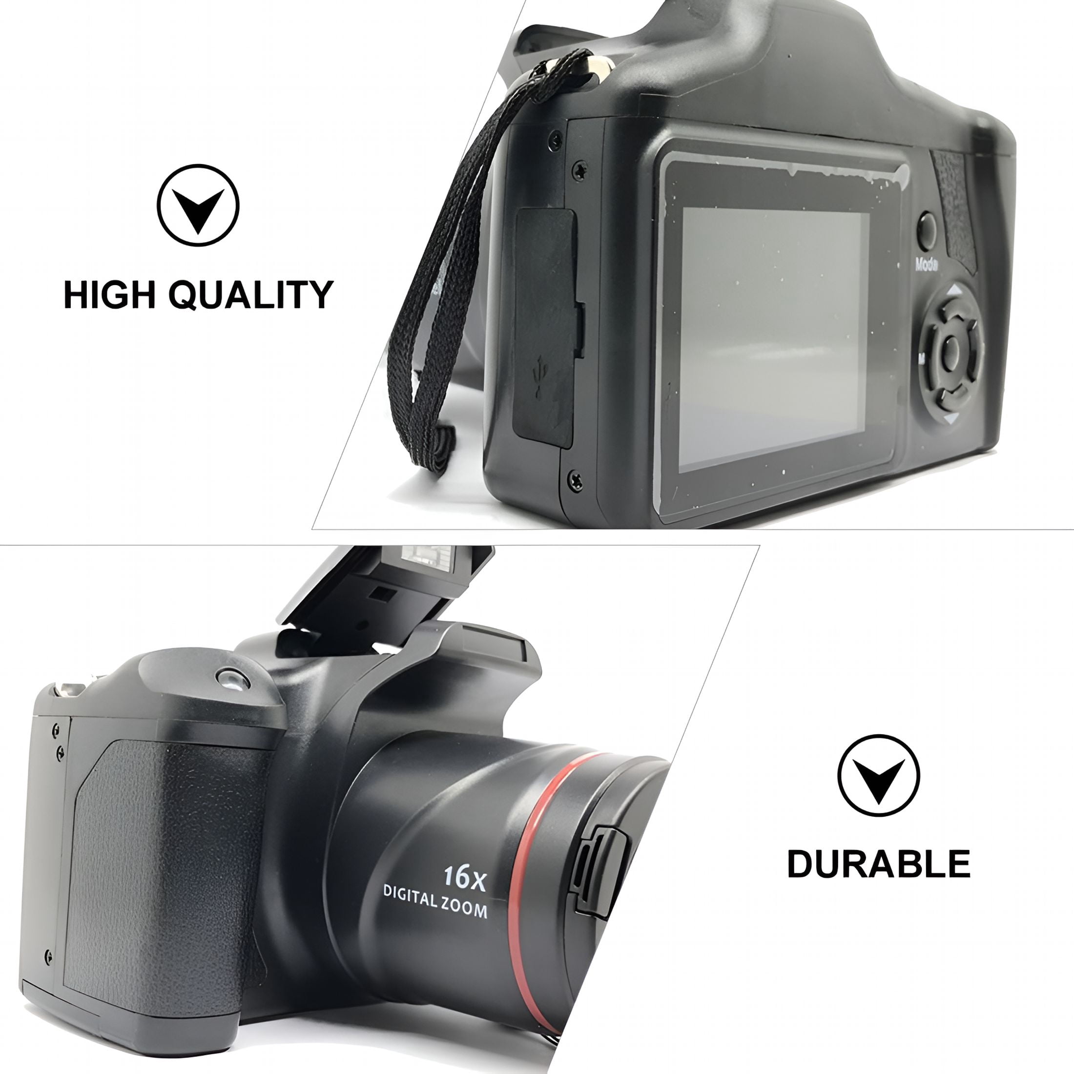 GJX Digital Camera for Photography,16Mp Fhd Video Camera with Wifi,3 Inch Screen,16X Digital Zoom,Vlogging Camera for Youtube Point and Shoot Digital Camera