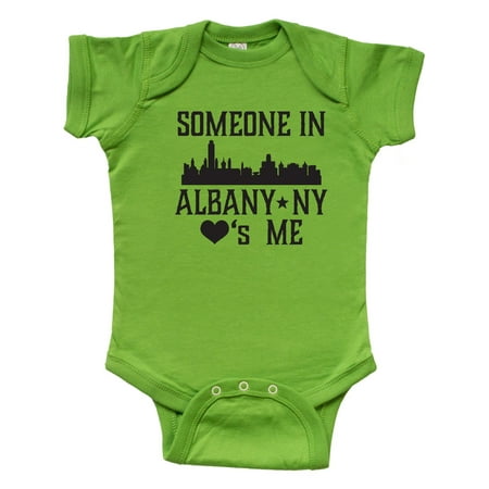 

Inktastic Albany New York Skyline Someone Loves Me Gift Baby Boy or Baby Girl Bodysuit
