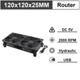thumbnail image 1 of DC 5V USB 120mm 140mm DIY Router Fan 80mm W/Controller & Protective Net Desktop Cooling Fan 92mm TV Box Dual Ball Cooler 12025H 2000RPM 2Fan, 1 of 6