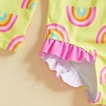 thumbnail image 7 of Gubotare Baby Girl Rash Guard Swimsuit Long Sleeve Print Ruffles Bathing Suit Swimwear with Swim Cap 3T 4T 5T 6T 7T,Yellow 4-5 Years, 7 of 7