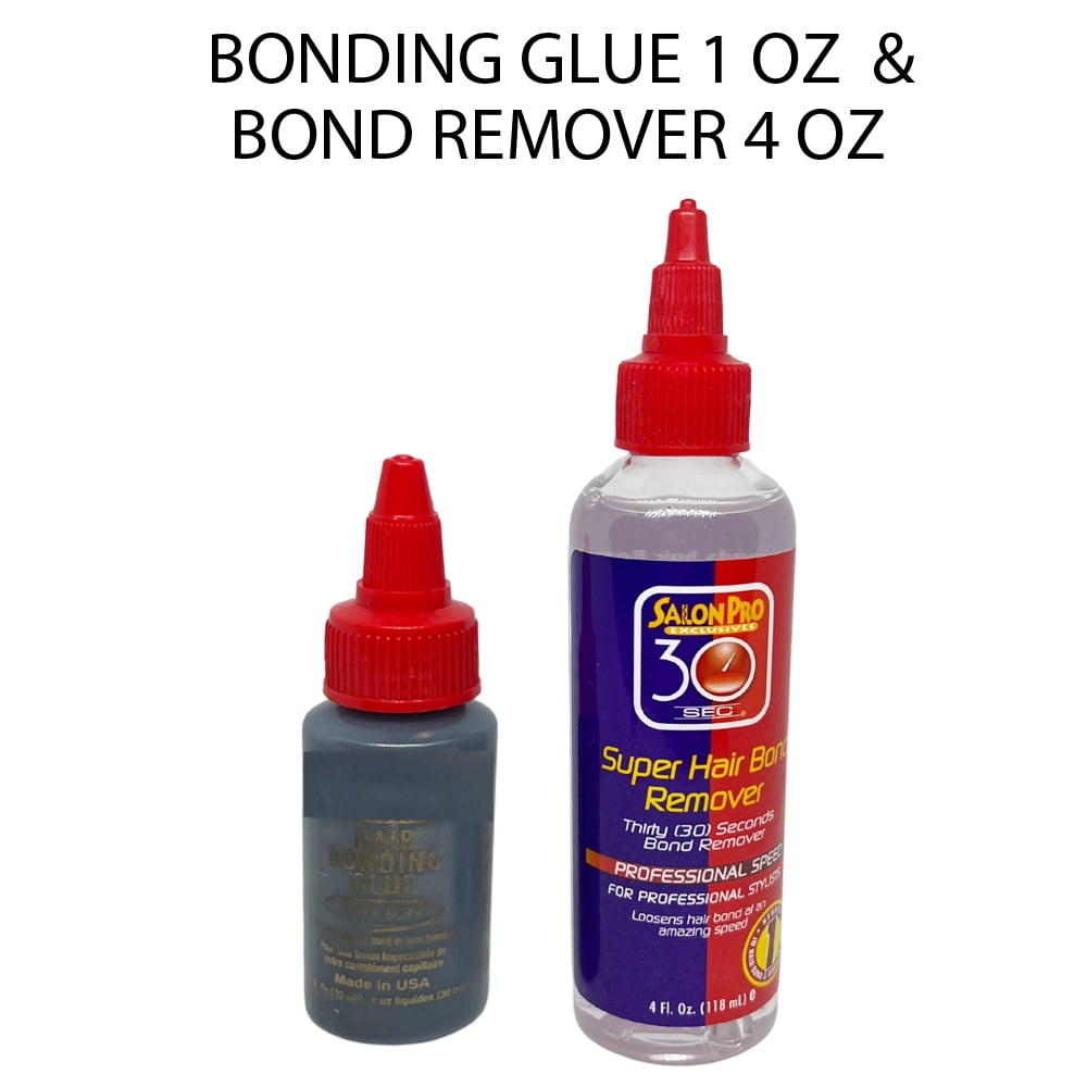 Ebo Hair Bonding Glue 1 Oz & Salon Pro 30 Second Hair Bond Remover 4 Oz