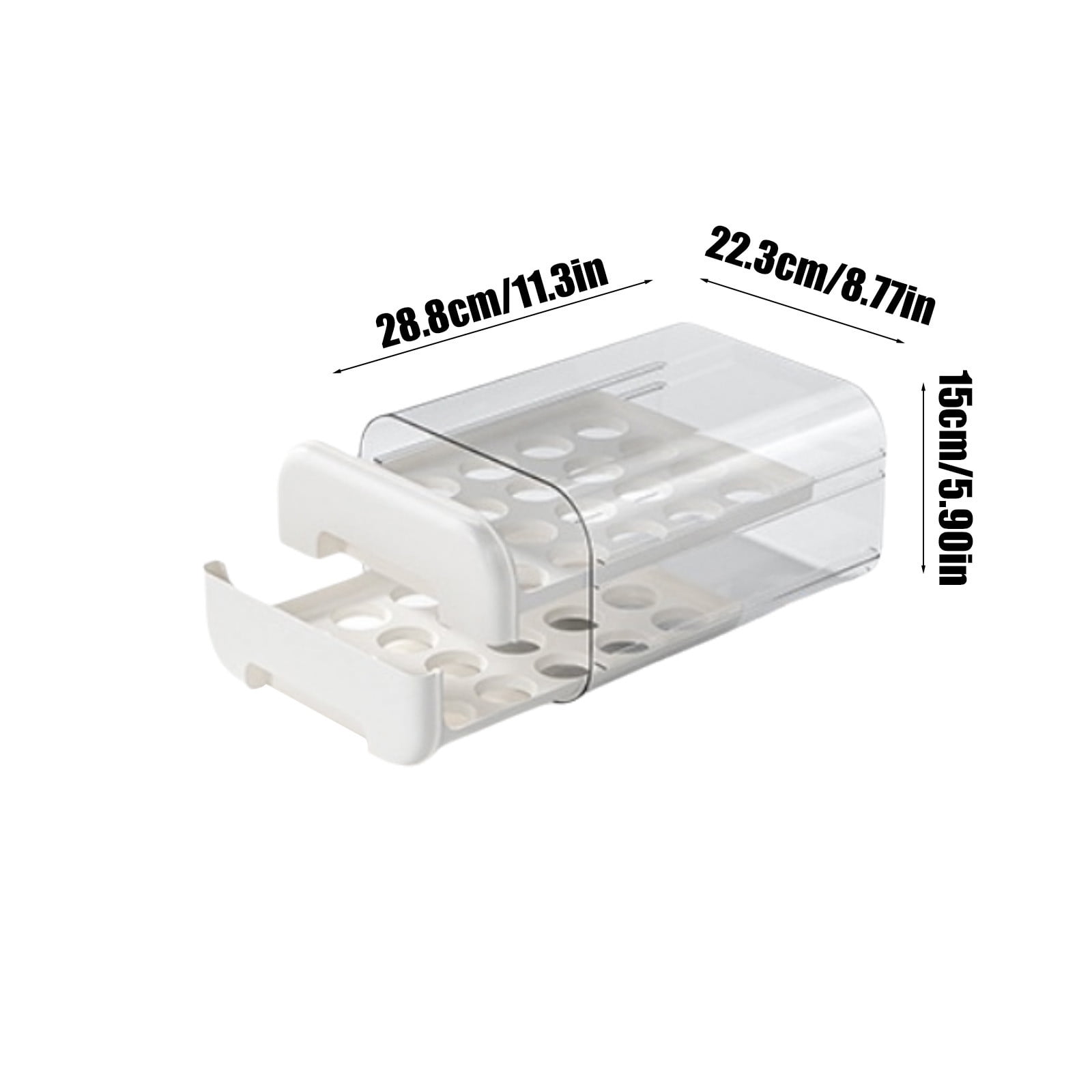 Refrigerator Eggs Storage Box, Multi-Layer Push-Pull Drawer, Space-Saving Egg Organizer, Ash Proof Design for Kitchen or Fridge, Clear Plastic Egg Holder