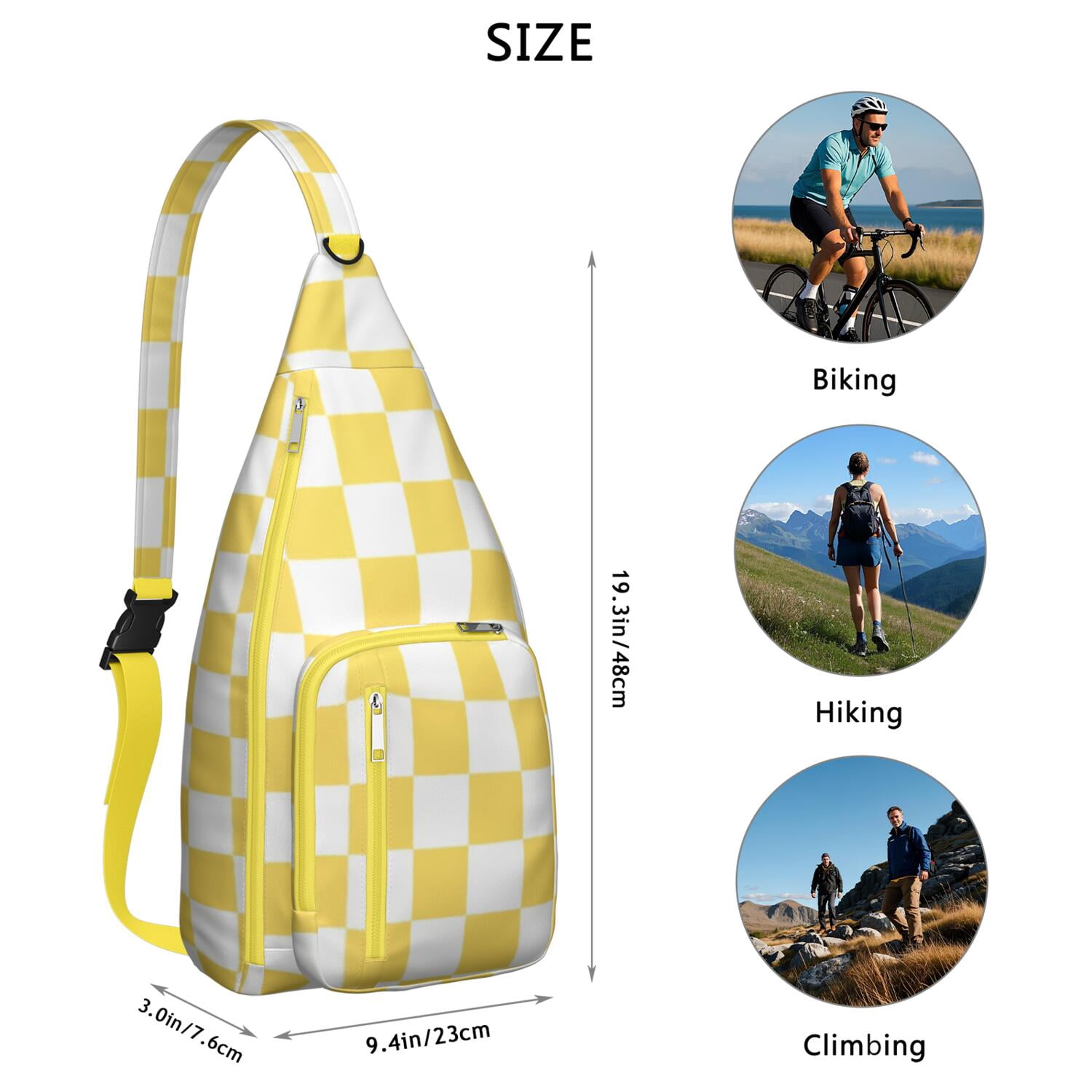Winter Plaid Chest Bag - Cozy Buffalo Check Print Sling Backpack (Seasonal Style, Tear-Resistant)