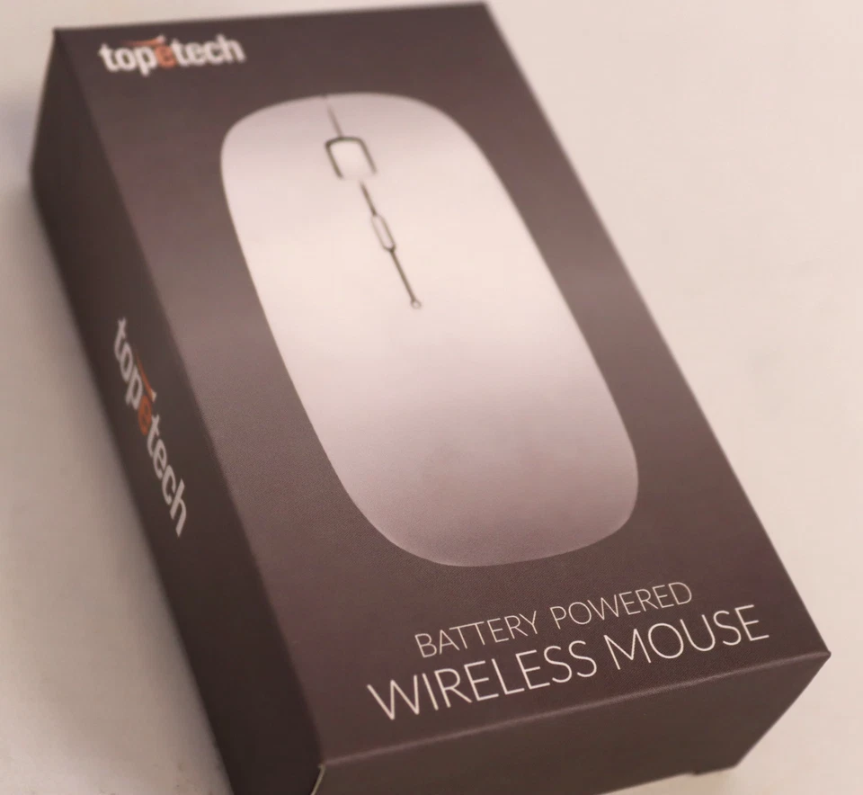 Sleek Portable Wireless Mouse - Bluetooth - Battery Powered - Computer & Tablet