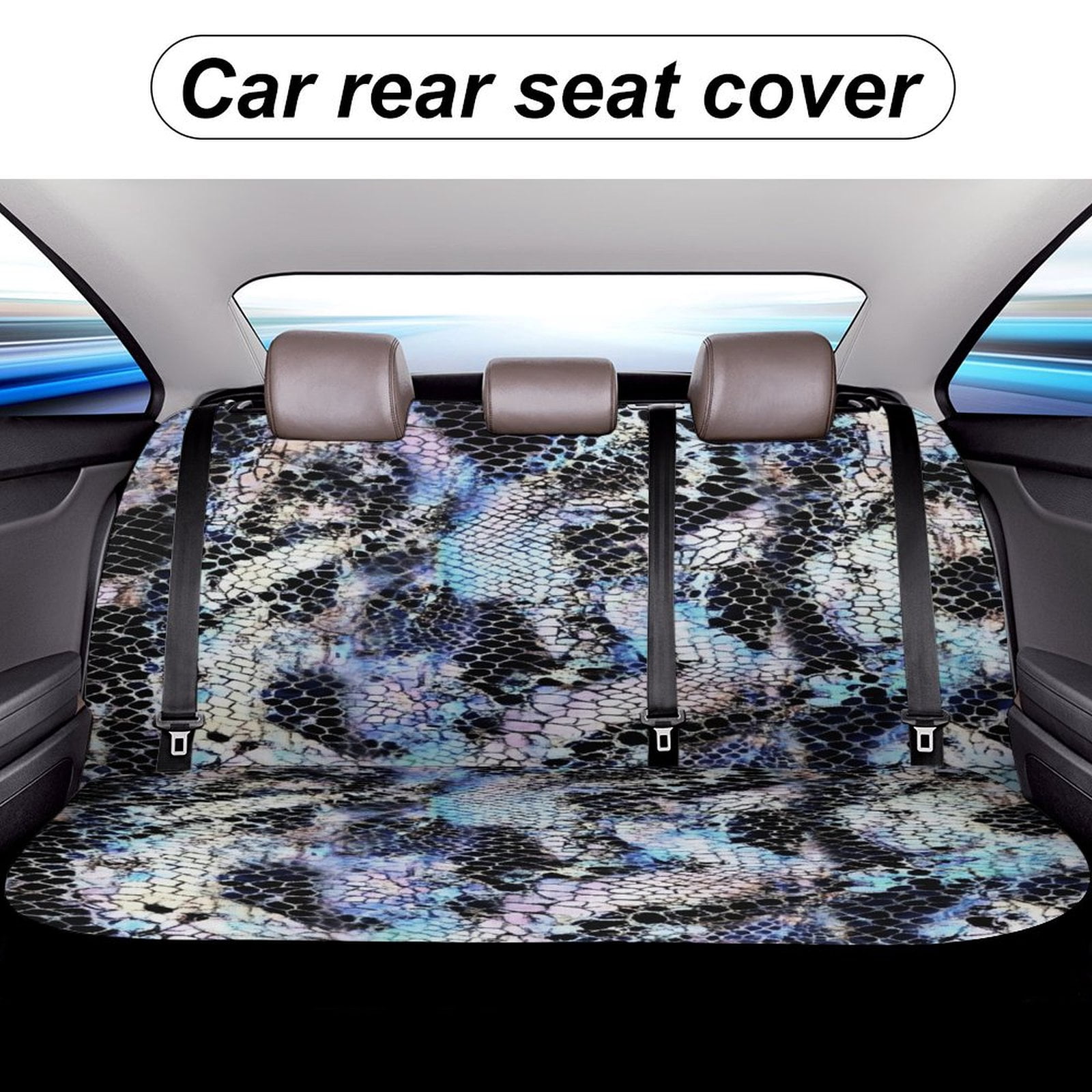 Animal Print Patterns Rear Seat Covers, Car Backseat Protector, Universal Back Seat Vehicle Interior Protector, Fits Most Cars, SUVs, Sedans, Trucks