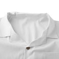 thumbnail image 5 of SYMOID Men's Two-Piece Matching Set - Casual Comfort Button-Down Shirt & Straight-Leg Pants, Stretchy Polyester Spandex, White, Size L, 5 of 7