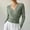 Army Green, variant on Womens Wrap V Neck Top Long Sleeve Ribbed Knit Surplice Pullover Tops Elegant Slim Fit Casual Cropped Sweater