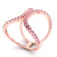 thumbnail image 2 of Statement Engagement Ring for Women - 0.5ct Simulated Pink Diamond in 14K Rose Gold Promise Ring, 2 of 6