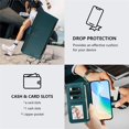 thumbnail image 6 of For Samsung Galaxy S23 FE 5G 6.4-inch Wallet Case Multi-Card Slots Zipper Wallet Leather Phone Case,Green,For Galaxy S23 FE 5G, 6 of 10