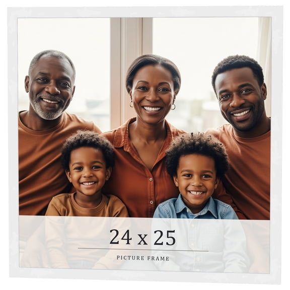 24x25 Frame White Real Wood Picture Frame Width 0.75 inches | Interior Frame Depth 0.5 inches |