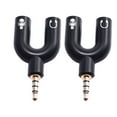 thumbnail image 1 of Miangastore 2PCS Y Splitter Cable Head 3.5 mm 1 Male to 2 Dual Female Audio Cable Head Y-shaped Conversion Computer Headset Audio Head for Phone Earphone Microphone Computer (Black), 1 of 8