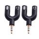 thumbnail image 1 of 2PCS Y Splitter Cable Head 3.5 mm 1 Male to 2 Dual Female Audio Cable Head Y-shaped Conversion Computer Headset Audio Head for Phone Earphone Microphone Computer (Black), 1 of 5