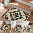 thumbnail image 6 of 2x3 Door Mat Rug, Boho Red Teal Brown Non-Skid Rubber Backing Large Rectangle Rugs - Living Room Bedroom Home Office, Southwestern Vintage Geometric Indoor Floor Mat Carpets Washable Rug, 6 of 9
