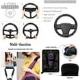 thumbnail image 5 of Jeiento Rose Car Seat Cover Set with Steering Wheel Cover Seat Belt Strap Cover Garbage Can Air Vent Pouch Auto Rearview Mirror Cover Coasters Keychain Straps, 15 Pack, Purple, 5 of 7