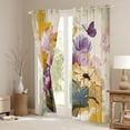 thumbnail image 3 of Homewish Rustic Flower Floral Black Out Curtains,Vintage Graffiti Curtains Pack of 2 (42x63 Each),Purple Orange Bedroom Curtains For Kids,Super Cozy Room Decor, 3 of 6