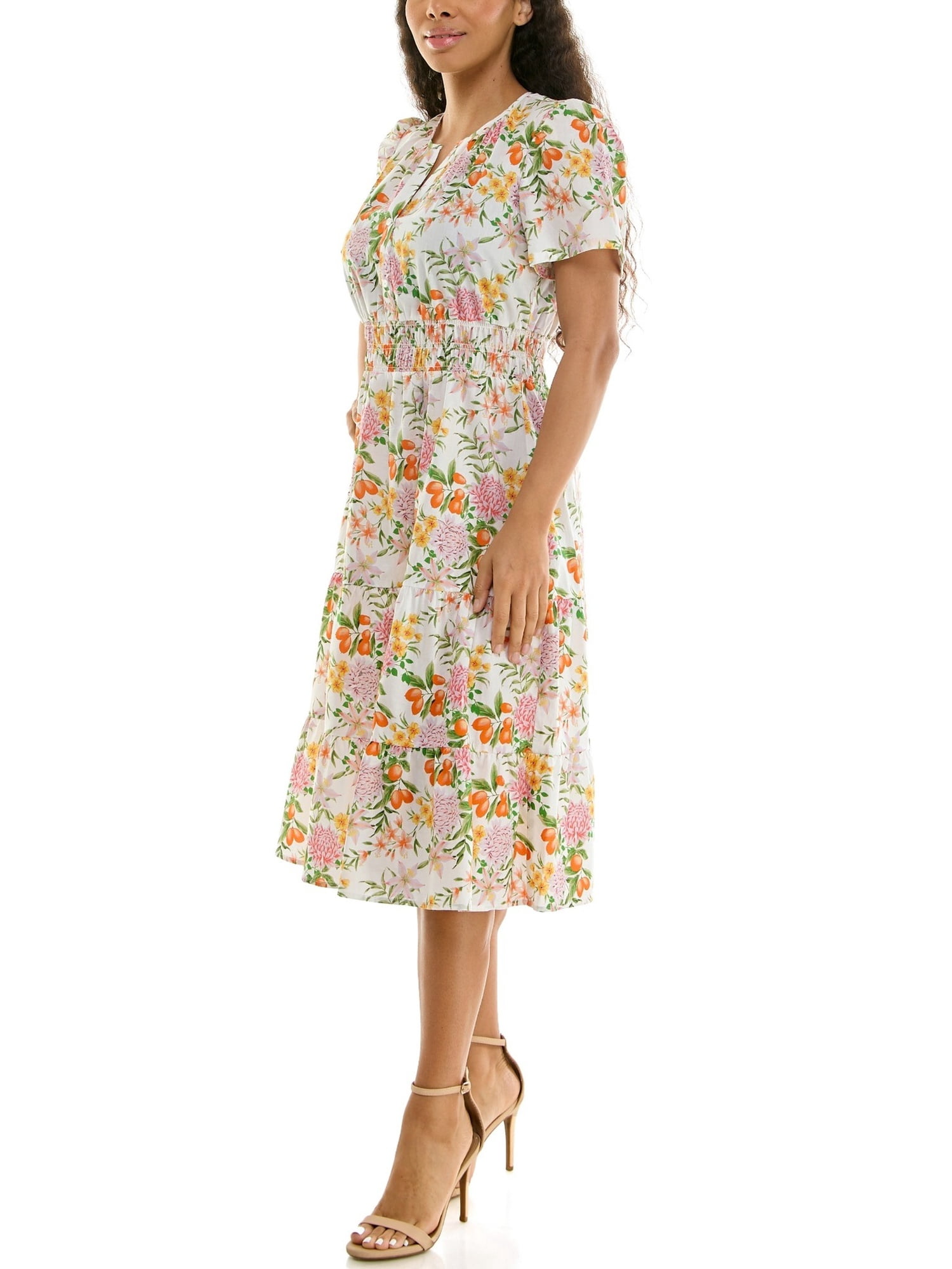 Split Neck Tiered Maxi Dress