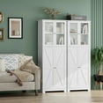 thumbnail image 4 of Homfa 67" Tall White Bathroom Storage Cabinet with Glass Doors, Farmhouse Freestanding Cupboard Storage Cabinet for Small Space, 4 of 9