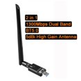 thumbnail image 1 of 2 In 1 WiFi And BT5.0 Adapter 1300Mbps Dual Band 2.4/5.8Ghz 2 In 1 WiFi BT5.0 Adapter Wireless Network External Receiver Dongle F, 1 of 5