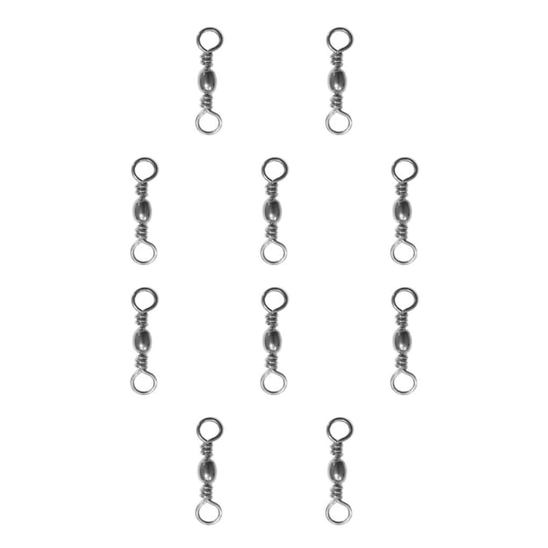 Eigraketly Paquete de 100 conectores giratorios de pesca de acero al carbono flexibles para agua salada 12-27mm accesorios de anzuelo de aparejo de anillo Blanco Talla 12 10piezas Eigraketly CBP581852