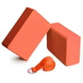 thumbnail image 2 of Graflsoa 2-Piece EVA Yoga Block Set with Non-Slip Cotton Strap for Enhanced Stability and Flexibility, Orange, 2 of 6