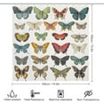 thumbnail image 2 of Butterfly Specimen Retro Theme Shower Curtain, Brown Background Colorful Butterfly Insect Art Bathroom Decoration, Family Bathroom Privacy Waterproof Shower Curtain 12 Hooks 72x84In, 2 of 6