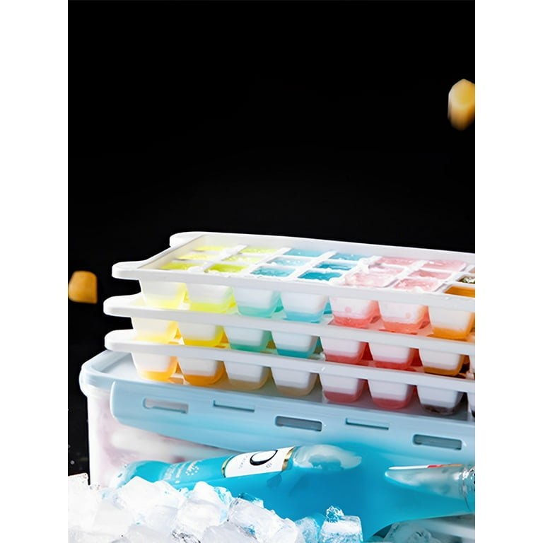 Ice Cube Tray with Airtight Lid Reusable Ice Cube Storage
