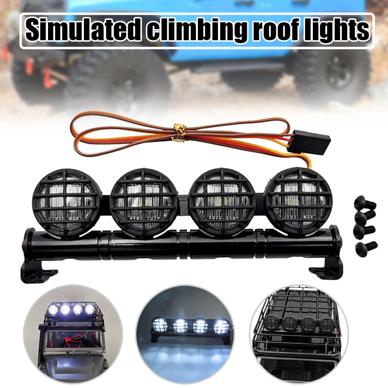 RC Car Roof LED Light 4 Spotlight for 1/10 RC Crawler Axial SCX10 RC4WD D90 