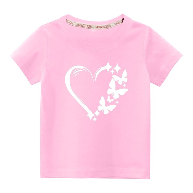 Japceit Hauts à Manches Courtes pour Femmes Hauts à Manches Courtes pour Tout-Petits Garçons Filles Mode Mignon Col Rond Imprimé Haut à Manches Courtes Garçon Saison 1