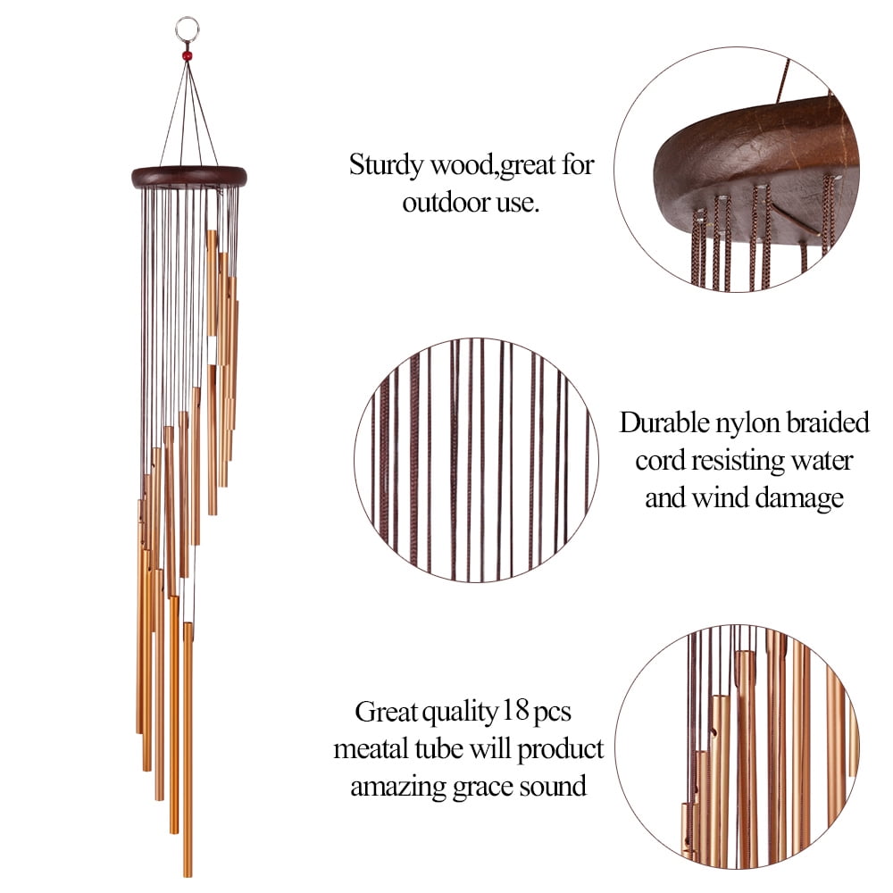35in Wind Chimes 18Tubes Outdoor Large Deep Tone for Garden Patio Balcony Decor