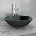 thumbnail image 1 of vidaXL Basin Tempered Glass 42 cm Black, 1 of 3