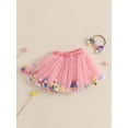 thumbnail image 3 of Suealasg Little Girl Tulle Tutu Skirt Colorful Plush Ball Elastic Waist Skirt 1T 2T 3T 4T 5T Toddler Girl Birthday A-Line Skirt Headband, 3 of 7