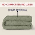 thumbnail image 2 of Kotton Culture 600TC 1Pc Pinch Pleated Duvet Cover Only 100% Egyptian Cotton (Moss, King), 2 of 4