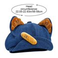 thumbnail image 3 of Slccxzc 3D Cat Ear Denim Beret, Flip Brim Foldable Newsboy Cap for Women, 3 of 7
