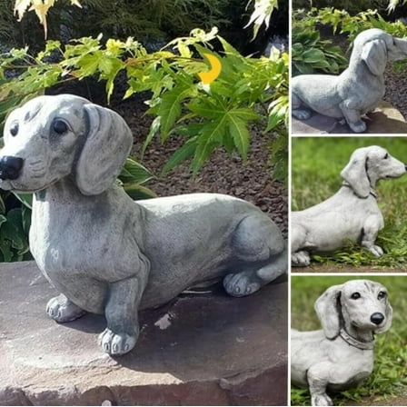Dachshund Statue Garden Decoration, Meditation Sitting Dog Sculpture Ornaments, Resin Dog Dachshund Memorial Gift, Meditation Sitting Dachshund Crafts Statue - for Garden Patio Lawn Outdoor Decor