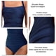 thumbnail image 5 of Traje de baño de una pieza para mujer Trajes de baño conservadores de moda con correas para los hombros para nadar en la fiesta en la playa Azul oscuro XL, 5 of 6