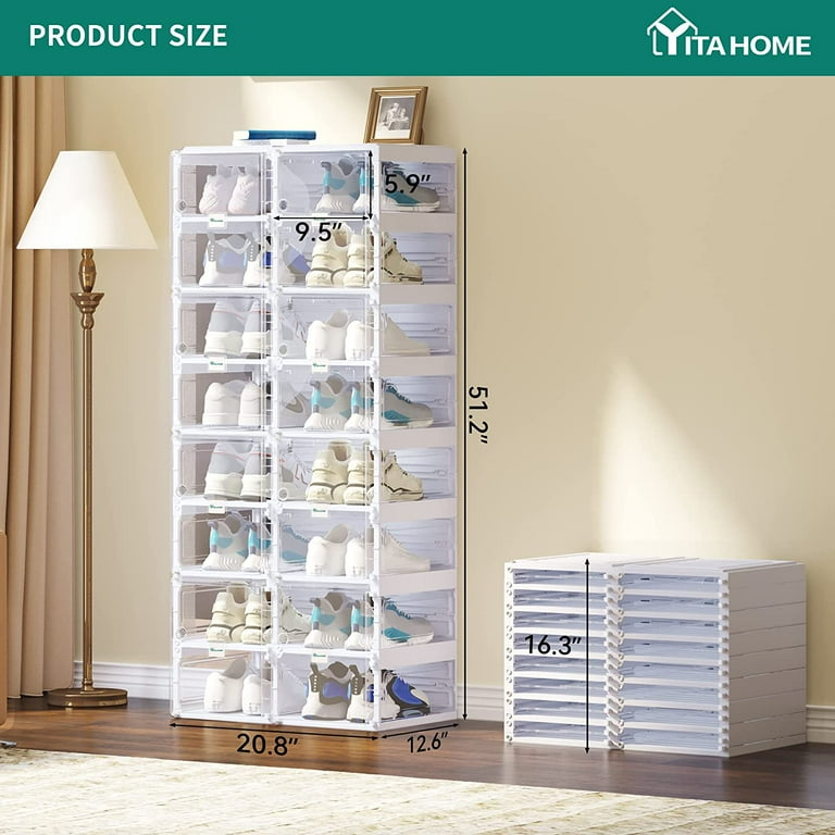 Shoe storage boxes btmway clear plastic stackable shoe storage cabinet new arrivals