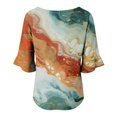 thumbnail image 6 of Stralyhd 3/4 Length Sleeve Womens Tops 2026 Summer Casual V Neck Henley Blouses Beach Vacation Button Down Tops Work Tie Dye Shirts Light Green S, 6 of 6