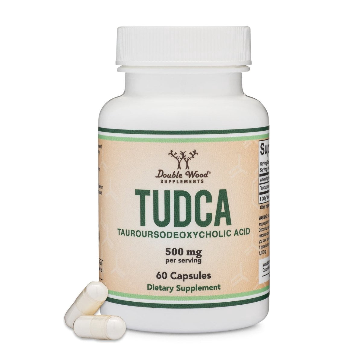 TUDCA Liver Support Supplement, (60 Capsules, 250mg) Genuine Bile Acid TUDCA With Strong Smell and Taste by Double Wood Supplements