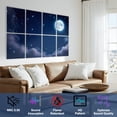 thumbnail image 3 of Classroom 8 Pack Art Acoustic Panels Sound Absorbing Full Moon Night Sky Stars Soft Clouds Blue Dreamy Decorative Soundproof Wall Panels Self Adhesive for Nursery Kids Game Room 48"x32", 3 of 7