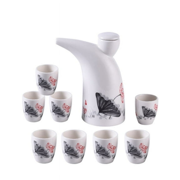 Raindrops 1 set of Traditional Wine Pot Ceramic Sake Kettle with Cups Ceramic Sake Wine Pot