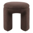 thumbnail image 2 of Furniture of America Thia Modern 18" Upholstered U-Shaped Indoor Stool, Brown, 2 of 5