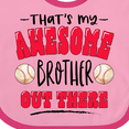 thumbnail image 4 of Inktastic That's My Awesome Brother Out There with Baseballs Boys or Girls Baby Bib, 4 of 4