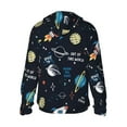 thumbnail image 2 of Goofa Space Printed Women's UPF 50+ Sun Protection Hoodie Jacket Lightweight Long Sleeve Sun Shirt for Women with Pocket Hiking Outdoor-Large, 2 of 9