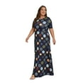 thumbnail image 5 of HVEOO Dresses for Women Summer Casual Short Sleeve Long Dress Flowy Maxi Beach Dresses with Pockets, 5 of 8